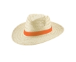 Beachtime straw hat with ribbon colour orange