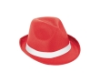 Plastic hat in various colours with included band colour red