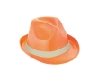 PP hat in assorted colours with included band colour orange