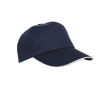 Sandwich-style polyester cap with tie closure and ventilation holes colour blue