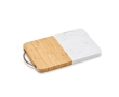 Bamboo and marble chopping board with top handle colour natural