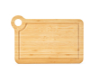 Bamboo chopping board with corner handle for serving colour natural