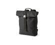 Recycled leather laptop backpack with padded back, 15.6\" colour black