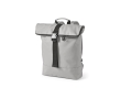 Recycled leather laptop backpack with padded back, 15.6\" colour light grey