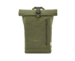 Eco roll-top backpack with reinforced base and front pocket 16 L colour military green