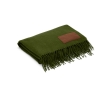 Extrasoft blanket made of RPET with patch, 180 g/m2 colour military green