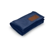 Extra soft blanket made of RPET with patch, 240 g/m2 colour blue