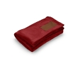 Extra soft blanket made of RPET with patch, 240 g/m2 colour burgundy