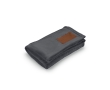 Extra soft blanket made of RPET with patch, 240 g/m2 colour dark grey