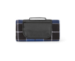 Foldable recycled polyester picnic blanket with waterproof backing colour navy-blue