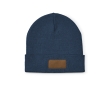 Wool and RPET hat with patch colour blue
