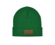 Wool and RPET hat with patch colour dark green