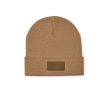 Wool and RPET hat with patch colour camel