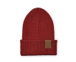 Recycled cotton hat with patch colour burgundy