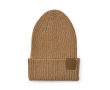 Recycled cotton hat with patch colour camel