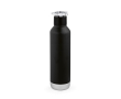 Double-wall recycled steel bottle with wheel lid 750 ml colour black