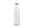 Double-wall recycled steel bottle with wheel lid 750 ml colour silver