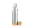 Recycled stainless steel bottle with bamboo lid 750ml colour silver