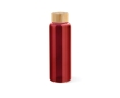 Leak-proof glass bottle with bamboo lid, 490 ml colour red