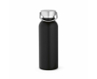 Recycled stainless steel thermal bottle with matte finish 530 ml colour black