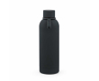 Recycled stainless steel thermal bottle with silicone handle 490 ml colour black