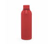 Recycled stainless steel thermal bottle with silicone handle 490 ml colour red