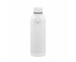 Recycled stainless steel thermal bottle with silicone handle 490 ml colour white