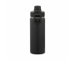 Recycled stainless steel thermal bottle with double lid 500 ml colour black