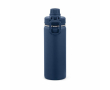 Recycled stainless steel thermal bottle with double lid 500 ml colour navy-blue