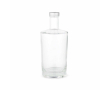 Cylindrical glass bottle with narrow neck and silver lid 760 ml colour transparent