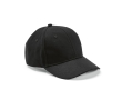 6-panel recycled cotton cap with metal buckle, 280 g/m2 colour black