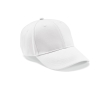 6-panel recycled cotton cap with metal buckle, 280 g/m2 colour white