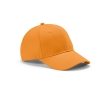 6-panel recycled cotton cap with metal buckle, 280 g/m2 colour orange