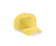Recycled cotton cap with neck closure, 280 g/m2 colour yellow