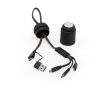 5-in-1 charging cable and case, made from recycled materials colour black