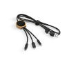 5-in-1 fast charging cable with connectors, RPET colour black