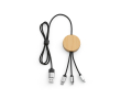 5-in-1 bamboo and eco-plastic charging cable with wireless charging 1m colour black