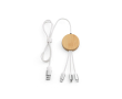 5-in-1 bamboo and eco-plastic charging cable with wireless charging 1m colour white