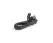 RPET charging cable with USB-A and Lightning connector, 1 m colour black