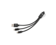 3-in-1 fast charging cable with connectors and aluminium keyring 10W colour black