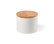 Ceramic kitchen jar with bamboo lid, 440 ml colour white