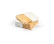 Set of 4 elegant bamboo and marble coasters colour natural