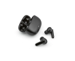 Earphones made from recycled materials in a case with battery colour black