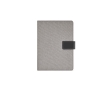 Recycled  cotton folder with snap fastener, A5 colour dark grey