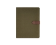 Recycled cotton folder with snap fastener, A4 colour military green
