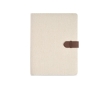 Recycled cotton folder with snap fastener, A4 colour natural