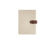 Writing folder made of recycled cotton with fastener, A5 colour natural