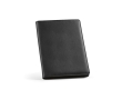 Faux leather folder with zip, pockets and writing pad, A4 colour black