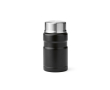 Recycled steel food jar with foldable spoon 740ml colour black