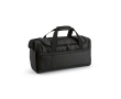 Sports bag made of RPET with black reflective straps colour black
